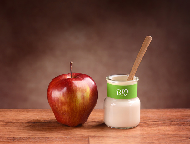 organic yogurt apple - Foto, Bild