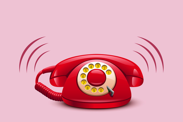 rode telefoon 02 - Vector, afbeelding