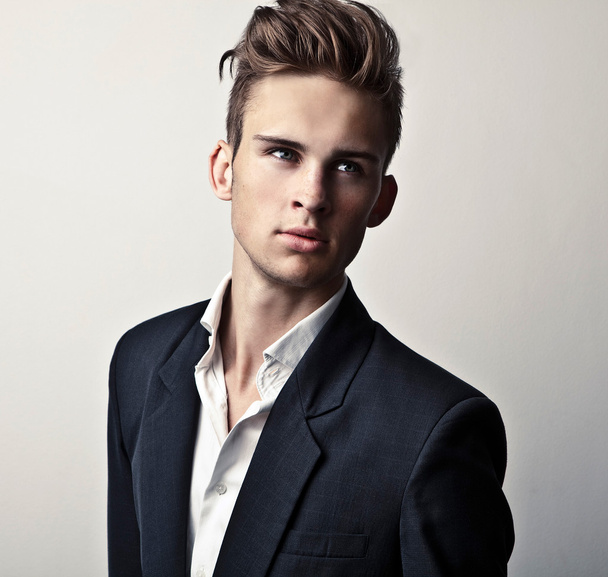Elegant young handsome man. Studio fashion portrait. - Фото, изображение
