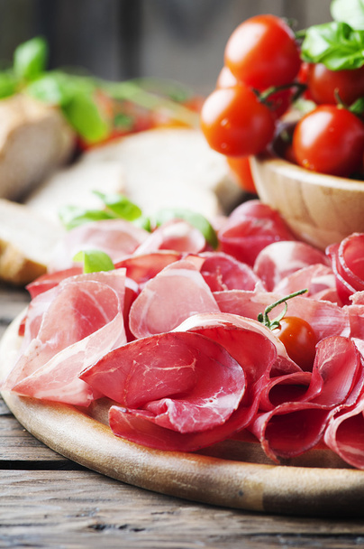 Italian Antipasti with ham and bresaola - Photo, image