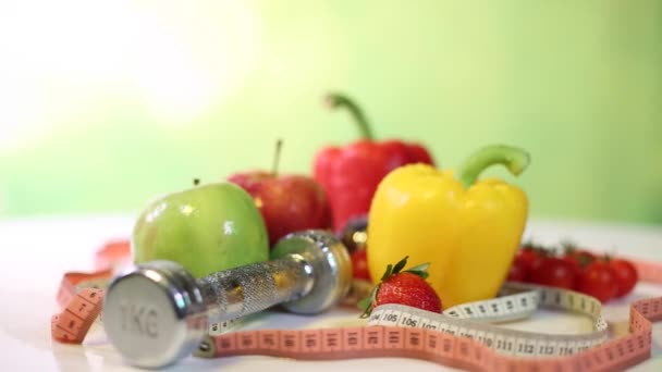 pojęcie diety i fitness  - Materiał filmowy, wideo