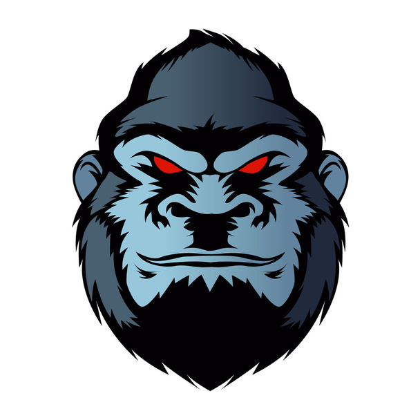 blue gorilla head.vector illustration. - Vector, Image