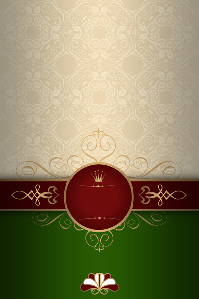 Decorative background with vintage border and patterns. - Photo, image