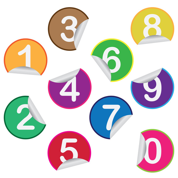 Stickers with numbers. - Vecteur, image
