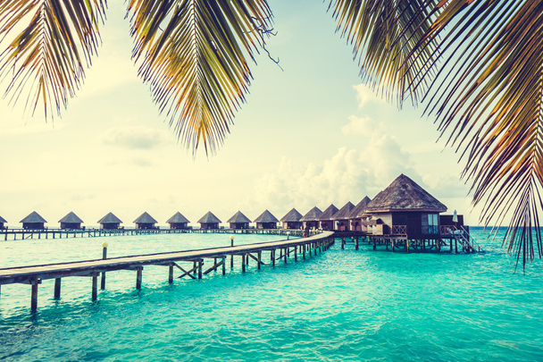 красивые тропические Мальдивы курортный отель - Фото, изображение