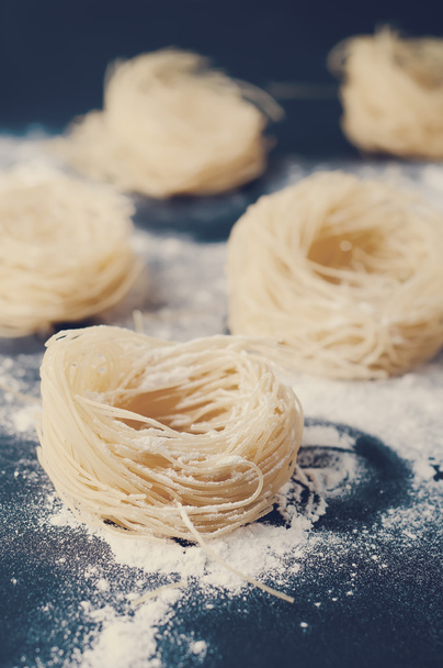 Fresh pasta and ingredient . Toned photo - Фото, изображение