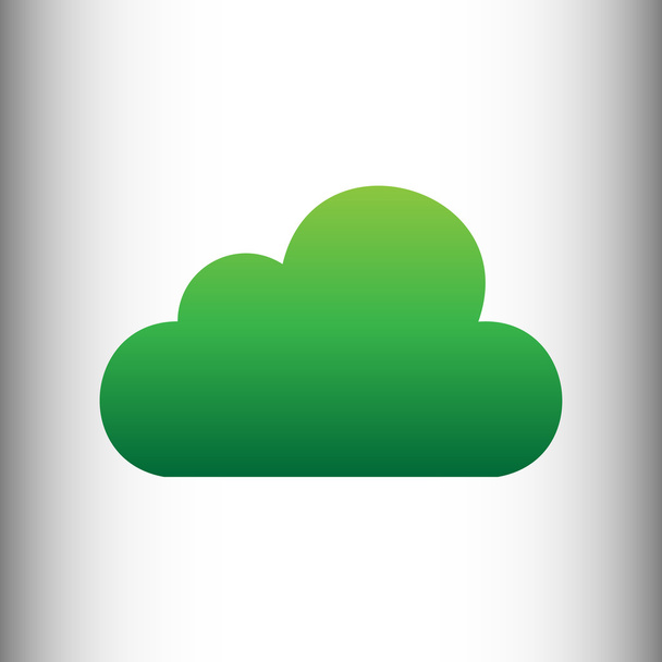 Wolkenzeichen. grünes Gradienten-Symbol - Vektor, Bild