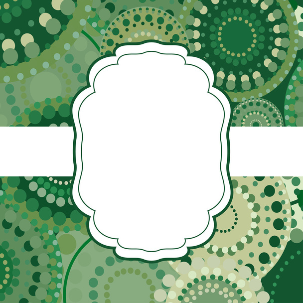 Patterned frame background invitation circular ornament green - Vector, Imagen