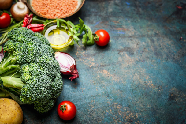 Fresh vegetables and ingredients - Fotoğraf, Görsel