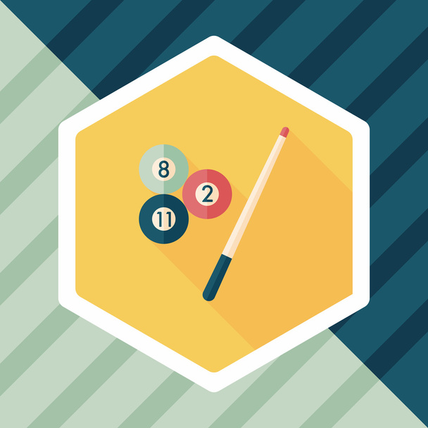 billiards flat icon with long shadow,eps10 - Vector, imagen