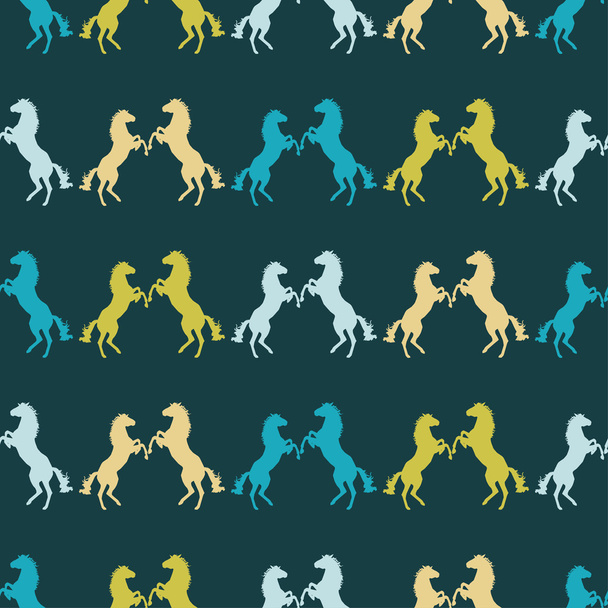 Seamless decorative vector background with horses. Print. Cloth design, wallpaper. - Vector, Image
