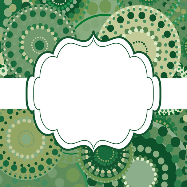 Patterned frame background invitation circular ornament green - Vektor, Bild