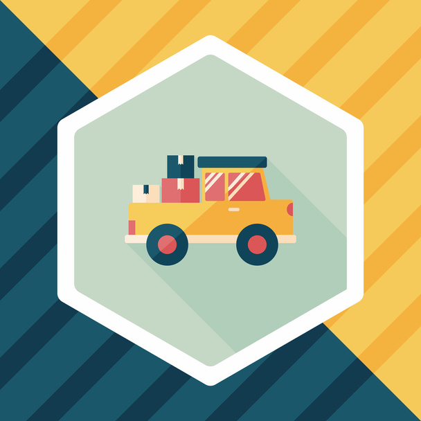 Transportation truck flat icon with long shadow,eps10 - Vector, Imagen