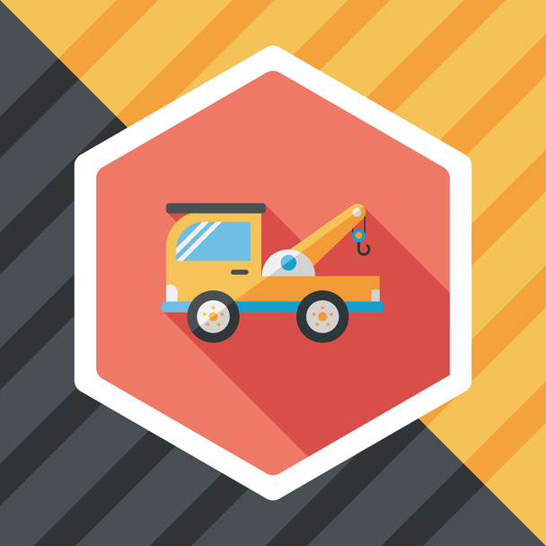 Transportation Tow Truck flat icon with long shadow,eps10 - Vector, Imagen