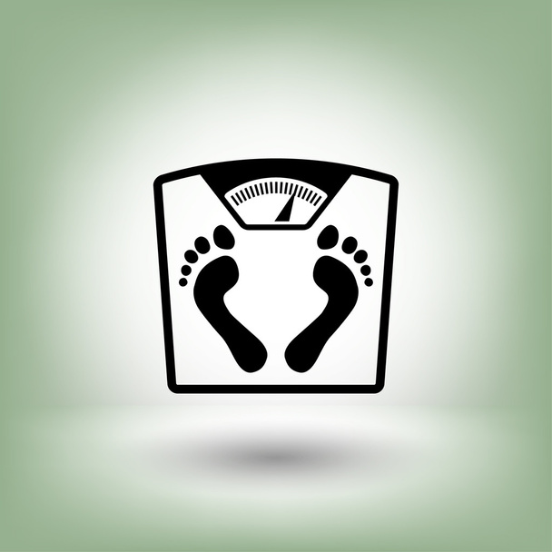 Pictograph of bathroom scale with footprints - Vector, Imagen