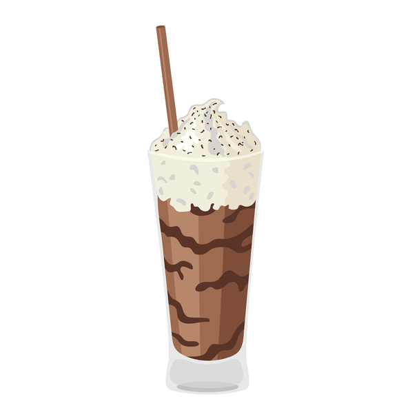 Chocolate milkshake. Coffee. - Vetor, Imagem