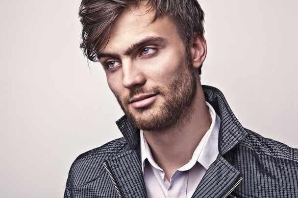 Elegant young handsome man. Studio fashion portrait. - Photo, image