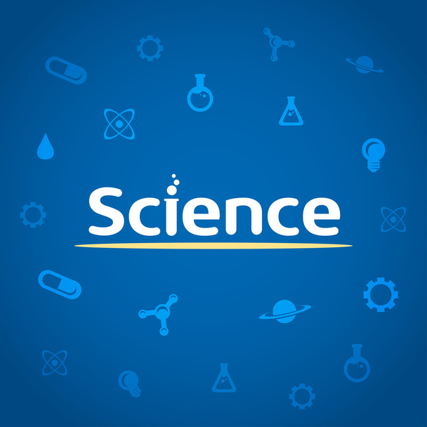 Ciencia de la Palabra con iconos científicos
 - Vector, Imagen
