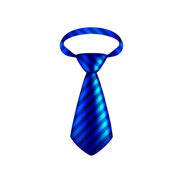 Blue striped tie isolated on white vector - Вектор, зображення
