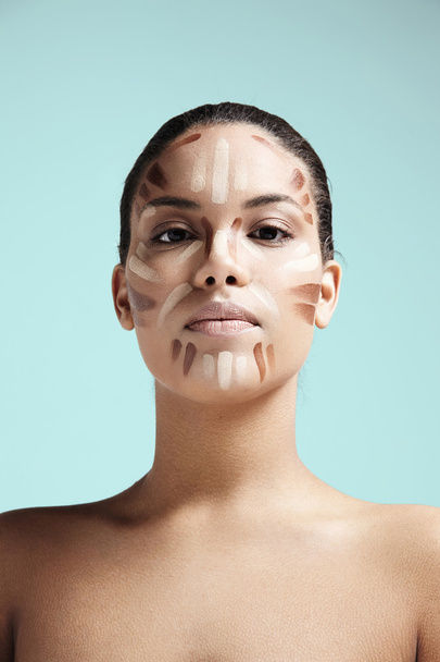 Woman with face correction - Фото, зображення