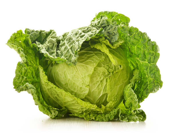 Fresh cabbage isolated on white - Fotó, kép
