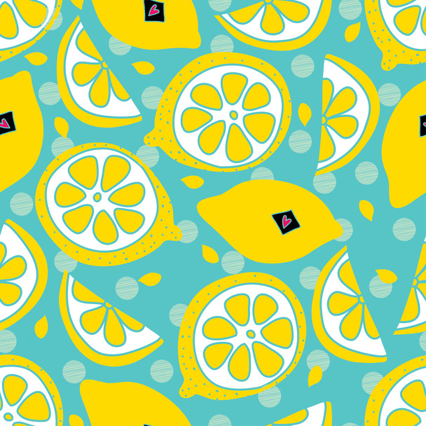 lemons seamless pattern. - Vector, imagen