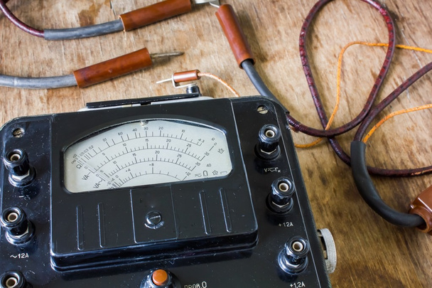 Close-up of an vintage ancient voltmeter - Photo, Image