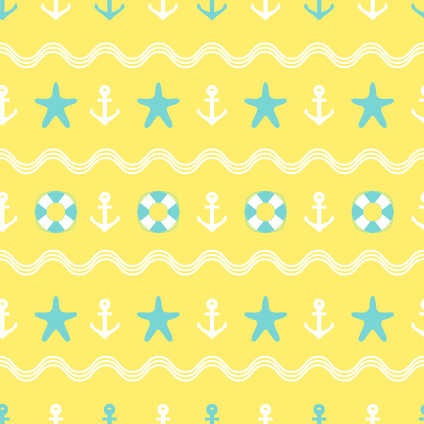 Nautical seamless pattern. - Vetor, Imagem