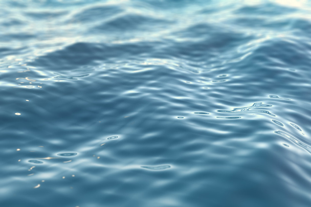 Surface the water, sea, ocean closeup with depth of field effect. 3d illustration - Фото, зображення