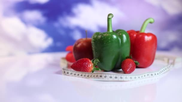Διατροφή και fitness, έννοια του υγιεινού τρόπου ζωής  - Πλάνα, βίντεο