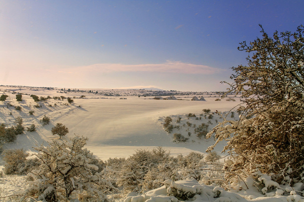 RURAL LANDSCAPE WINTER. Alta Murgia National Park: snowy hills.-(Apulia) ITALY- - Photo, Image