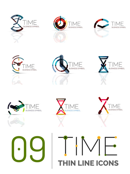 Orologio geometrico e set di icone dell'ora
 - Vettoriali, immagini