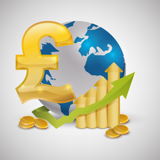 Conception de l'économie mondiale. icône d'argent. illustration isolée
 - Vecteur, image