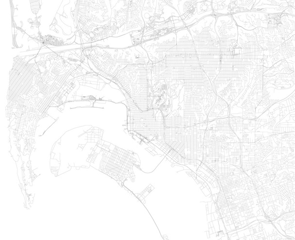 San Diego térképe, műholdas nézetben - Vektor, kép
