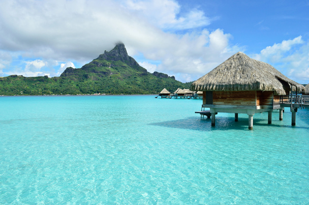 Luxury overwater vacation resort on Bora Bora - Photo, Image