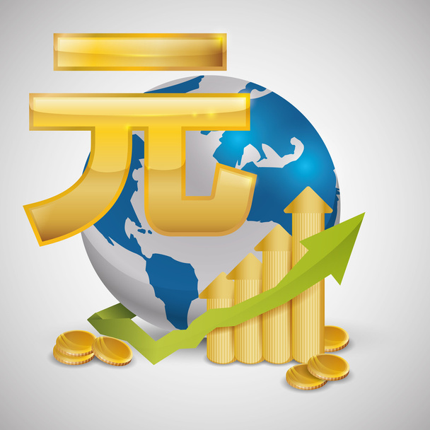 Design de economia global. ícone do dinheiro. ilustração isolada
 - Vetor, Imagem