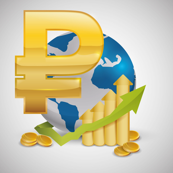 Design de economia global. ícone do dinheiro. ilustração isolada
 - Vetor, Imagem