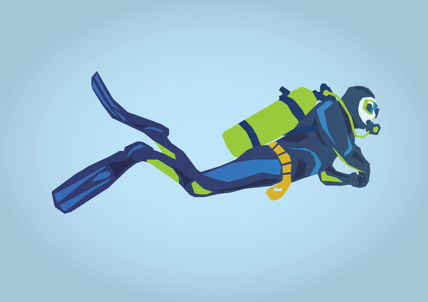 Ilustração de um mergulhador
 - Vetor, Imagem