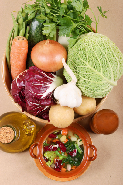 All you need for typical italian minestrone soup - Photo, Image