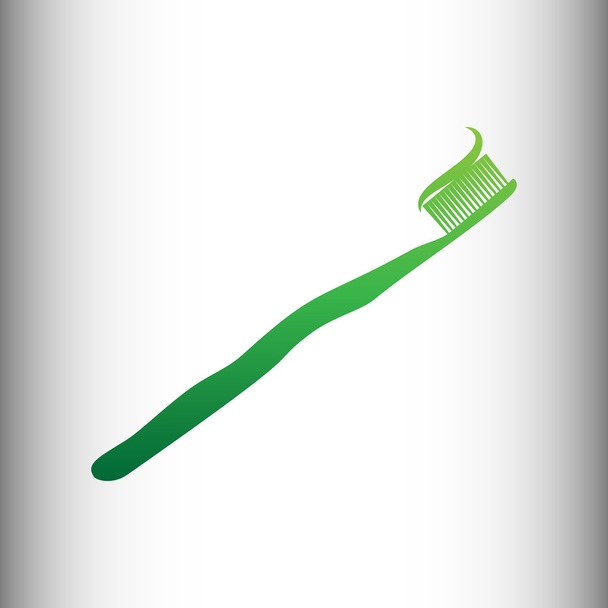 Spazzolino con porzione di dentifricio applicato
 - Vettoriali, immagini