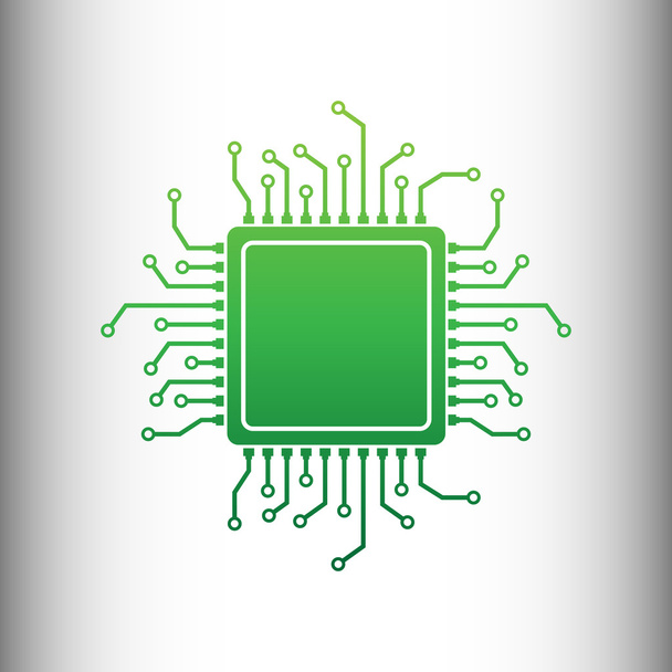 Microprocesseur CPU. Icône de dégradé vert
 - Vecteur, image