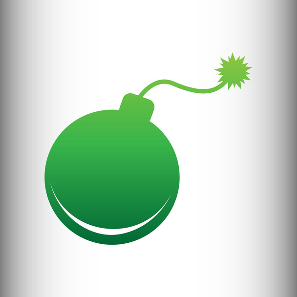 Bomba jele. Zöld színátmenet ikon - Vektor, kép
