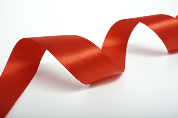 Red ribbon decoration christmas - Φωτογραφία, εικόνα
