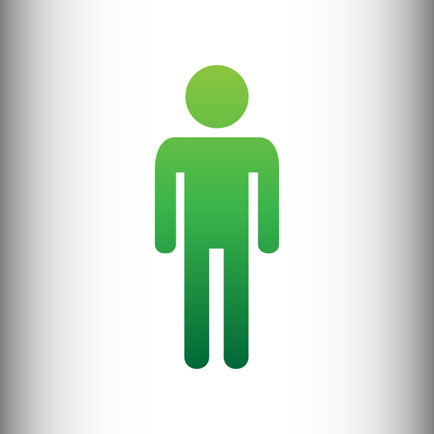 Man sign. Green gradient icon - Vector, Image