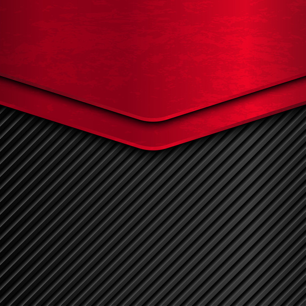 Black and red metallic background. Grunge metal background. Vector metallic banner. Abstract background - Vektor, Bild