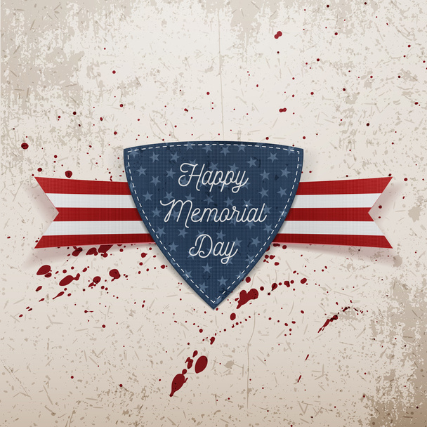 Boldog Memorial Day ünnepi Emblem és a Ribbon - Vektor, kép
