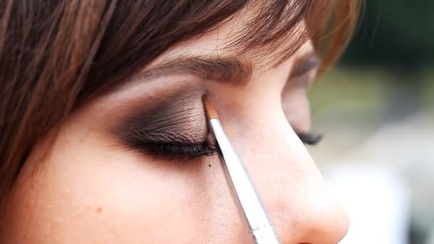 oprichting van een close-up proces van make-up - Video
