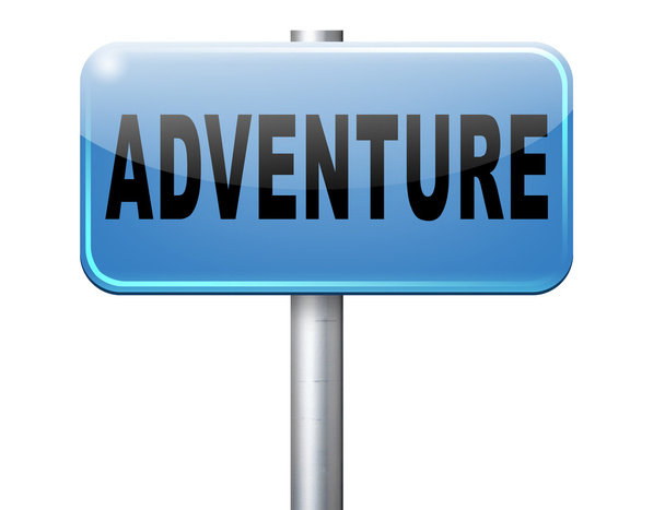 Adventure, road sign billboard. - Φωτογραφία, εικόνα