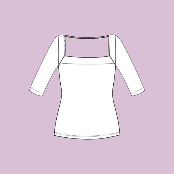 ladies top. sleeveless T-shirt. Women's underwear T-shirt - Вектор,изображение