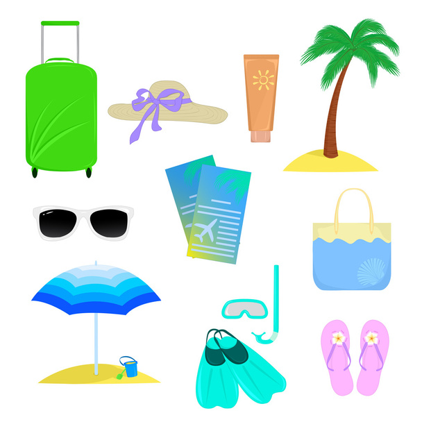 Los atributos de las vacaciones de verano
 - Vector, Imagen